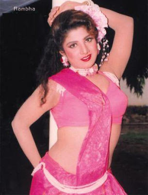 Telugu Actress Rambha Hot Photos in Saree
